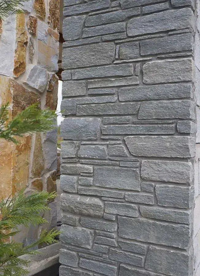 Obkladový řádkový kámen North Grey - 3 - 5 cm  rohový díl